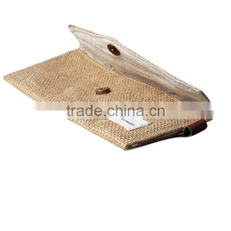 Eco Friendly Custom Handy Jute Pencil Pouch