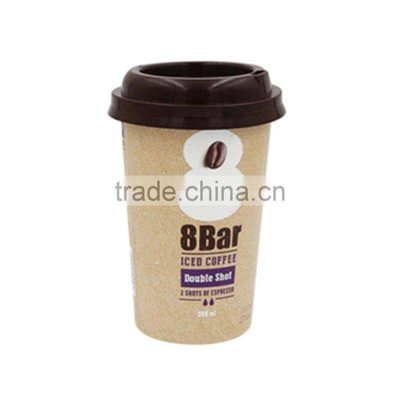 IML Plastic Coffee Cup with Lid and Straw,PP Coffee Cup Disposable,Food Grade Anti-Counterfeiting Coffe Cups.