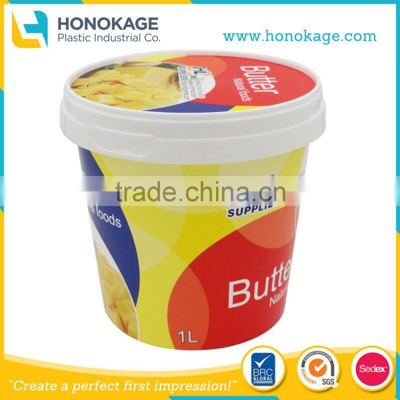 Plastic ice cream containers with lids,ice cream container with IML labels,plastic product packaging boxes with logo