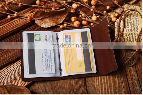 cy280 11*8cm Retro fashion leather leaves men's women's creative tying Card Pack card holders