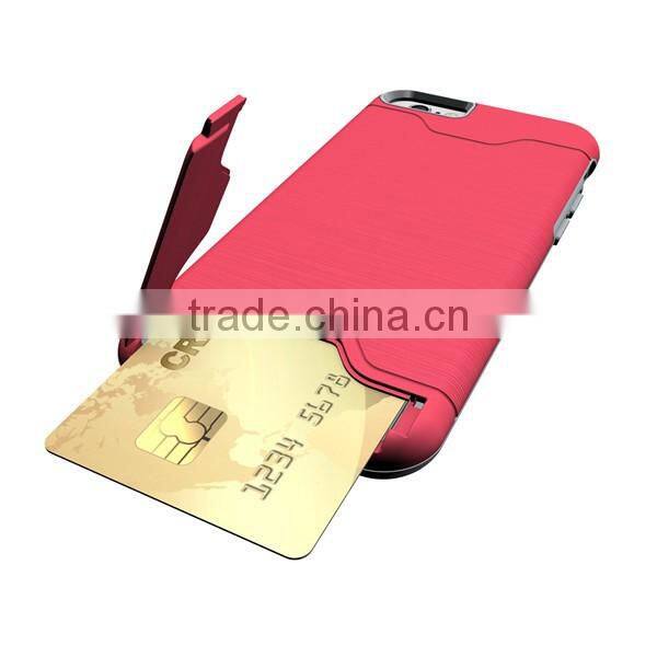 PC+TPU fashion phone case phone shell with card slot protective back cover for iphone 6 6S