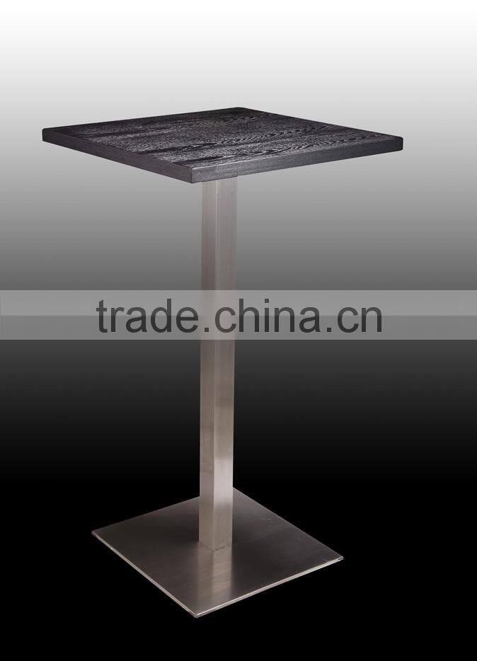 high quality brushed stainless steel tempered glass top cocktail table bar table coffee table LQ- BT203A