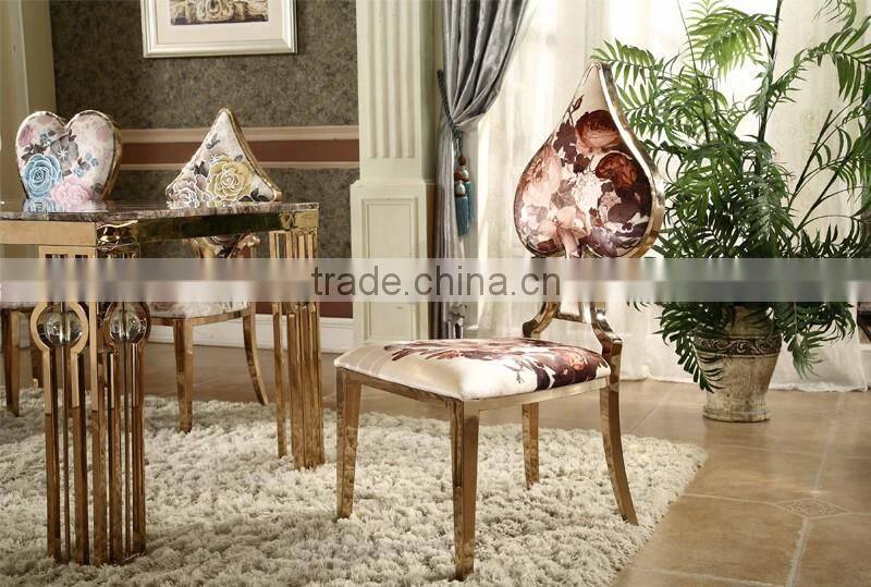 flower shape fabric cover dining chair for hotel
