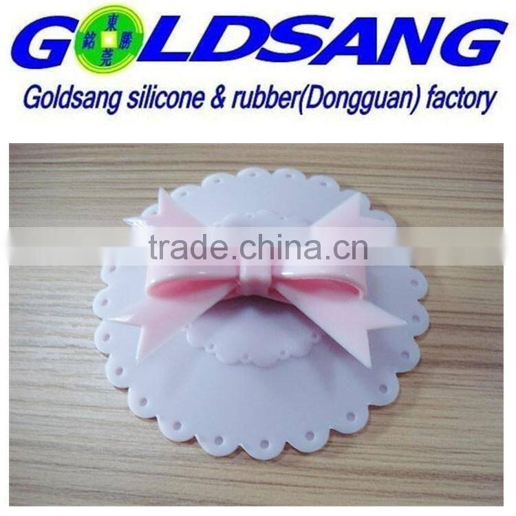 Eco-friendly high quality bowknot silicone cup lid &cup cover