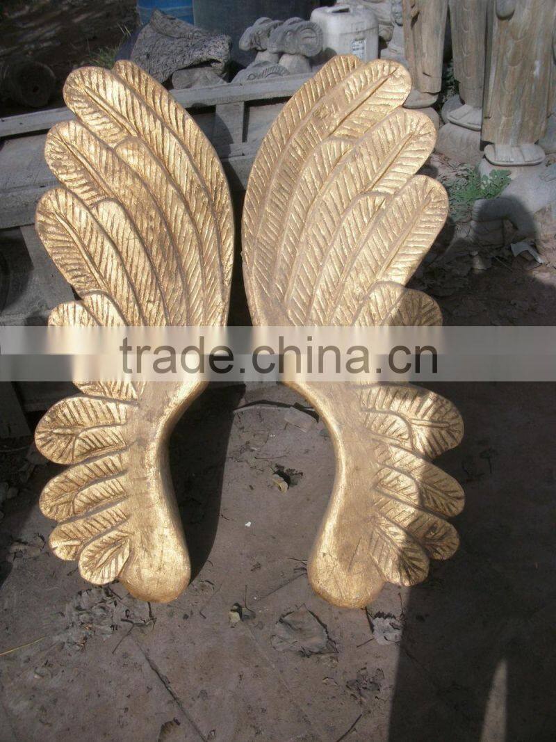 Antique wooden carving gold handmade angel wings for decoration