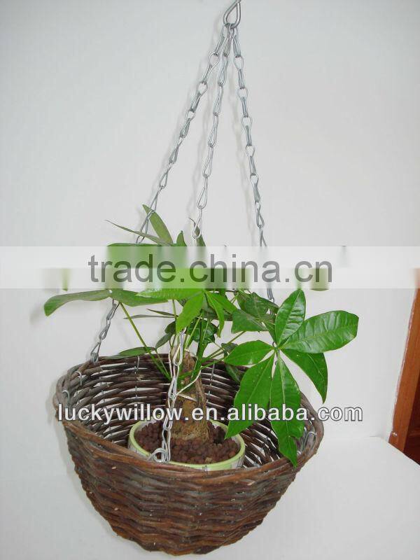 Wholesale artificial hanging flower basket wicker handicraft making