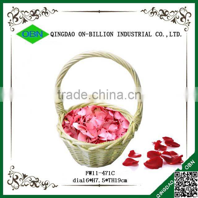 Cheap wicker decorate flower girl basket wedding