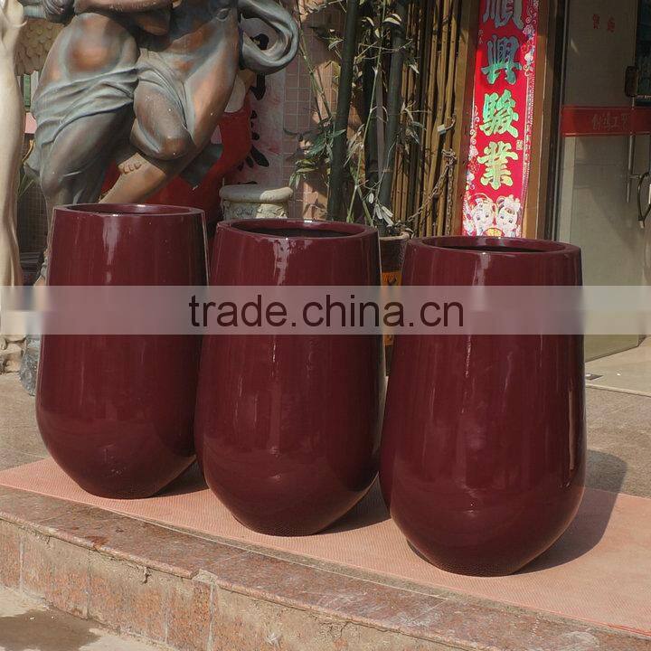 Modern red frp planter flowerpot