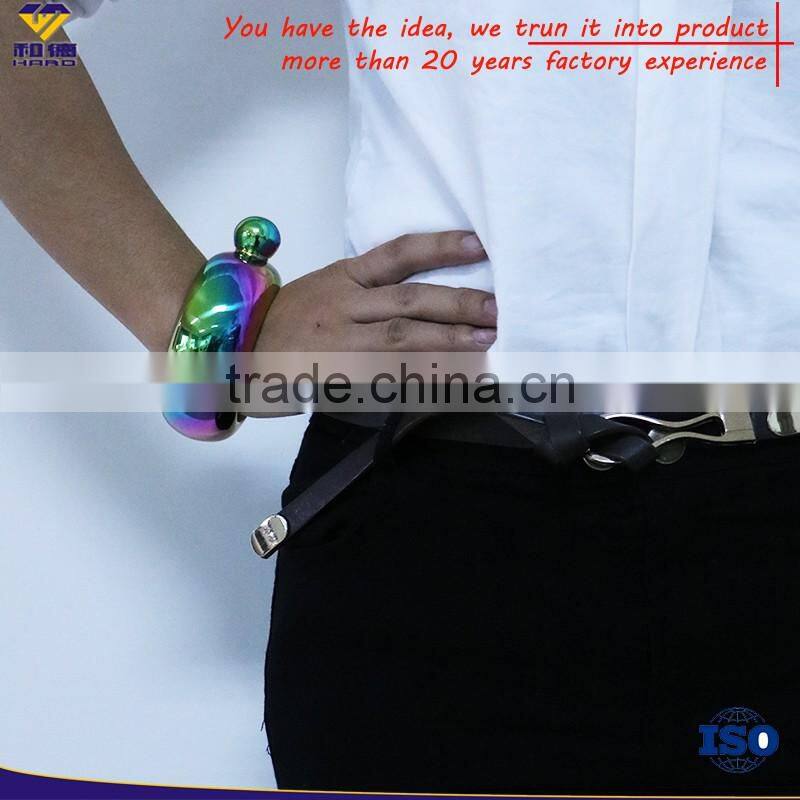 OEM ODM customized 2016 new bracelet hip flask, round hip flask,hot sale
