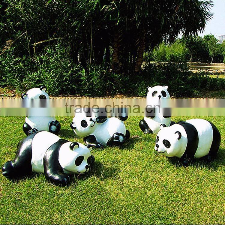 large outdoor decorations fiberglass garden panda statue for sale