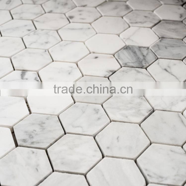 MM-CV244 Discount interior wall designs natural stone marble hexagon mosaice tiles
