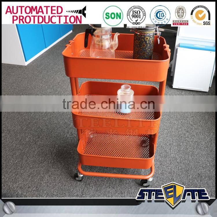 Steel Four Wheels Rolling Trolley Tool Cart for kitchen