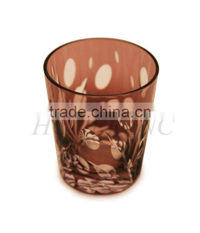 Tinted Frosted Cut Glass