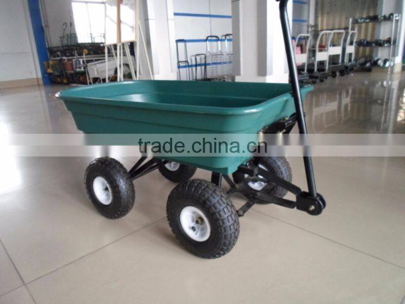 Easy to assemble Folding Plastic tray garden dump tool cart TC4253