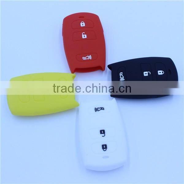 Fob silicone car key cover, key shell case for hyundai 3 buttons