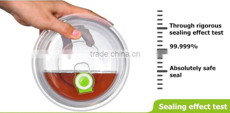 Square Glass Food Container with Smile Design Lock Lid