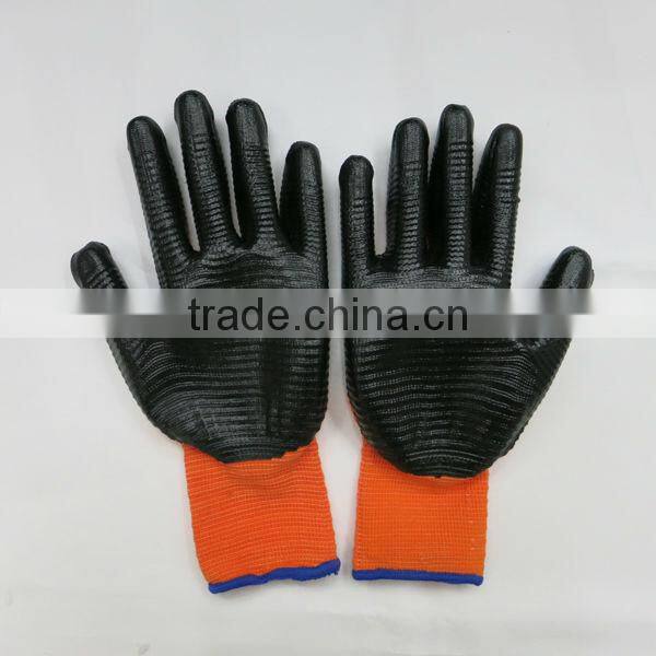 13G Nitrile Coated Nylon Gloves With Zebra-stripe