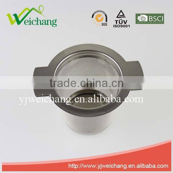 WCJ449 Tea Strainer Steeper Infuser Brew-in-mug Extra-fine Mesh with Lid Best for Infusing and Steeping Loose Leaf Teas Herbs S