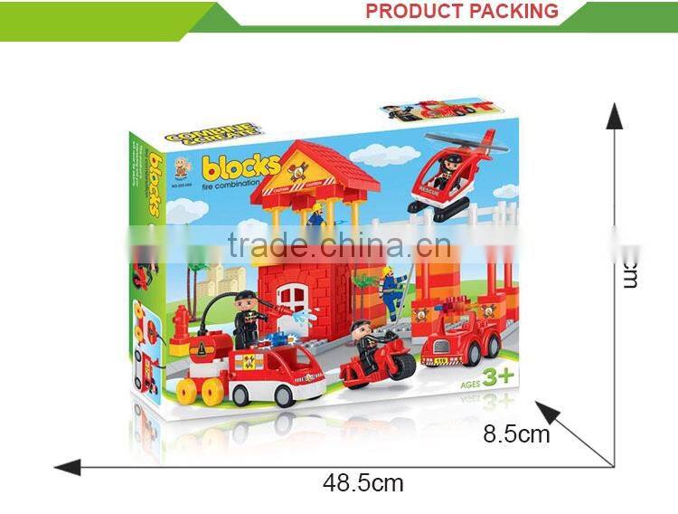 DIY fire station set plastic building blocks for kids