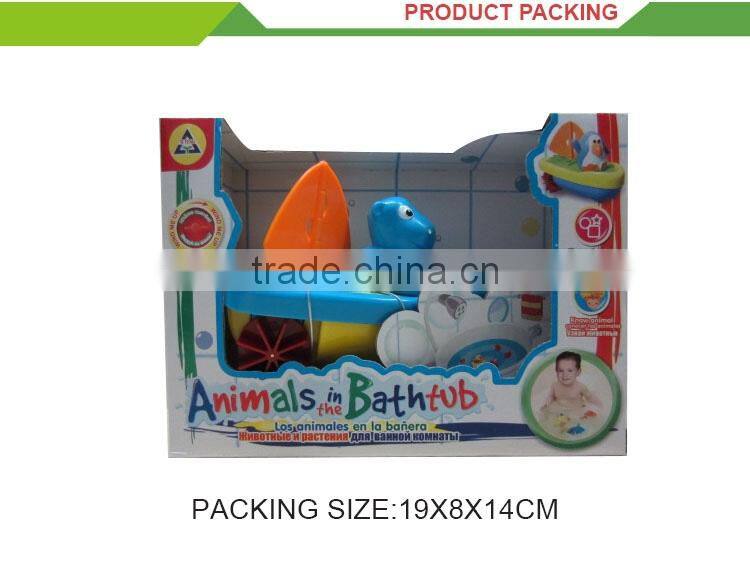 Hot sale cartoon pull string amphibious small plastic boats