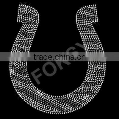 Horse shoe hotfix clothing rhinestone designs