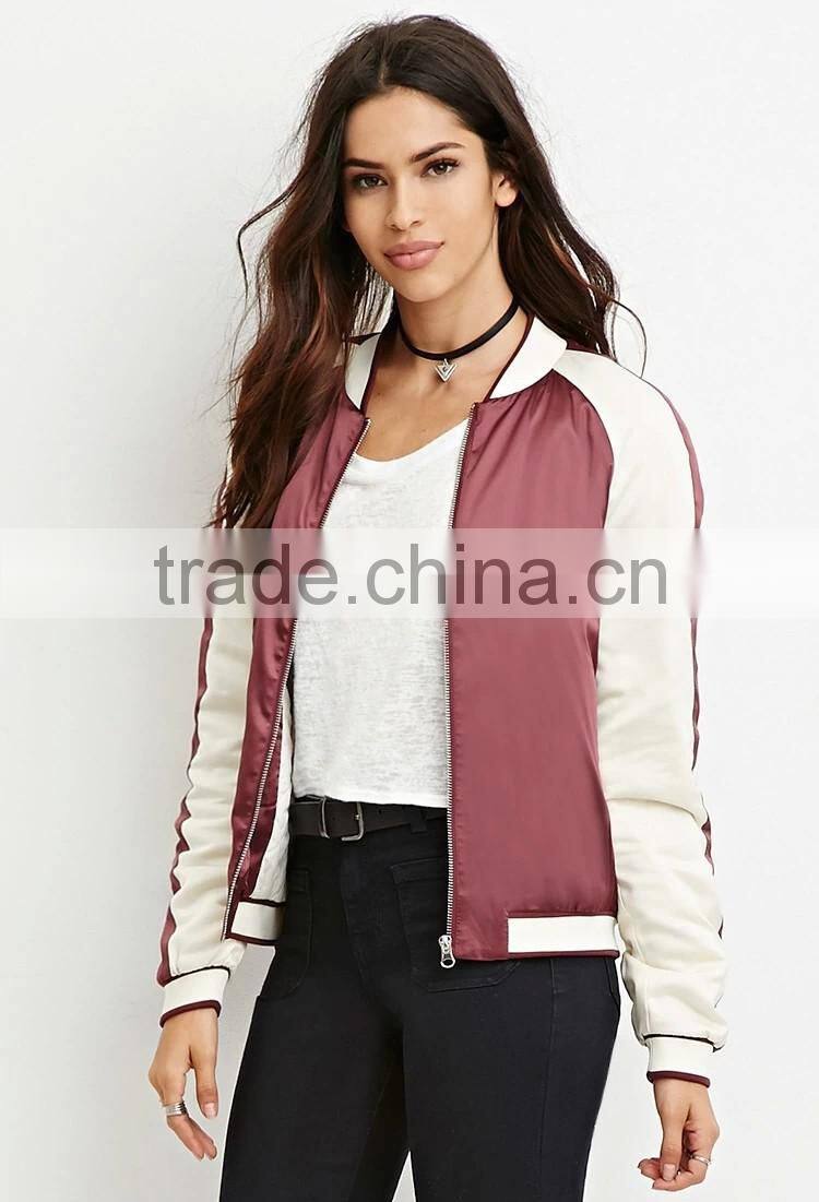 hot sale fashion thick wind breaker two tone color winter women jacket model 2016
