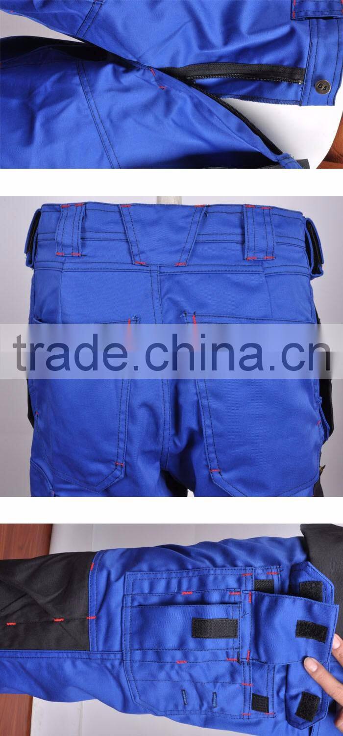 Industrial safety mens pocket design blue wear work cargo trousers
