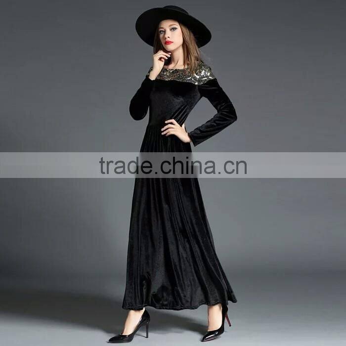 2017 Custom high quality elegant long evening ladies dress