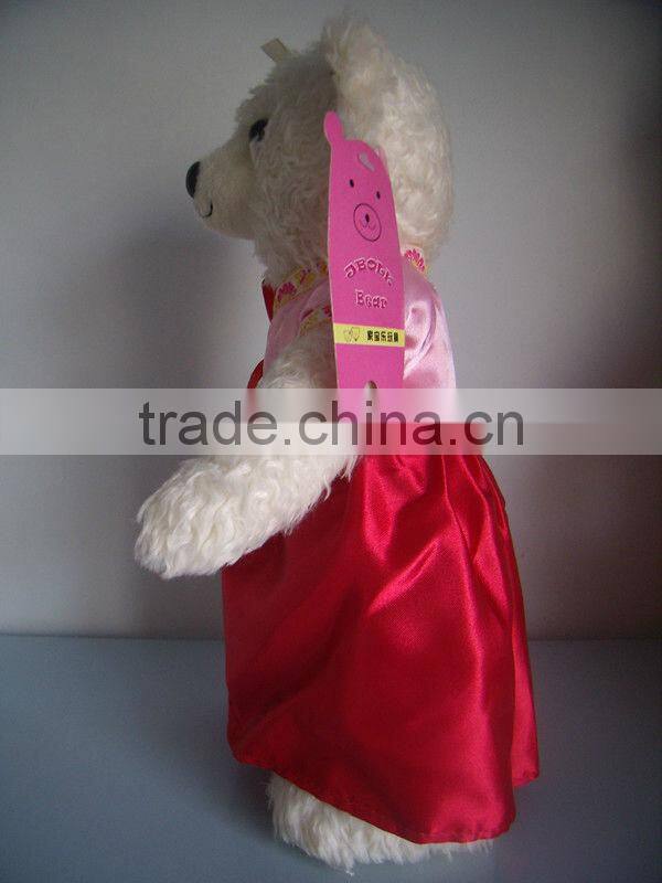 plush bear girl with clothes lovely bear fake fur toys stuffed bear