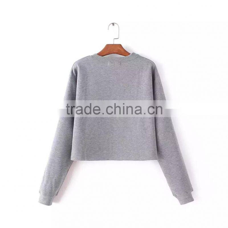 Europe wind new personality flash - letter custom embroidery long sleeved sweater