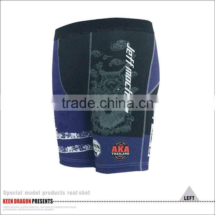 MMA boxing wear elastic tape waist custom design mens vale tudo shorts