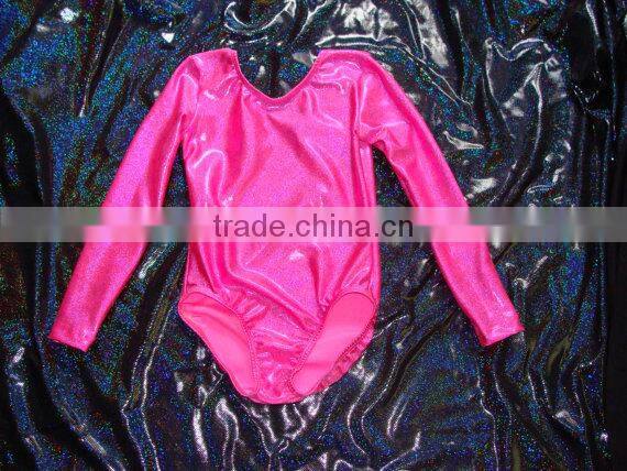 long sleeve gymnastics leotards in any color fabric- Pink Twinkle Pictured