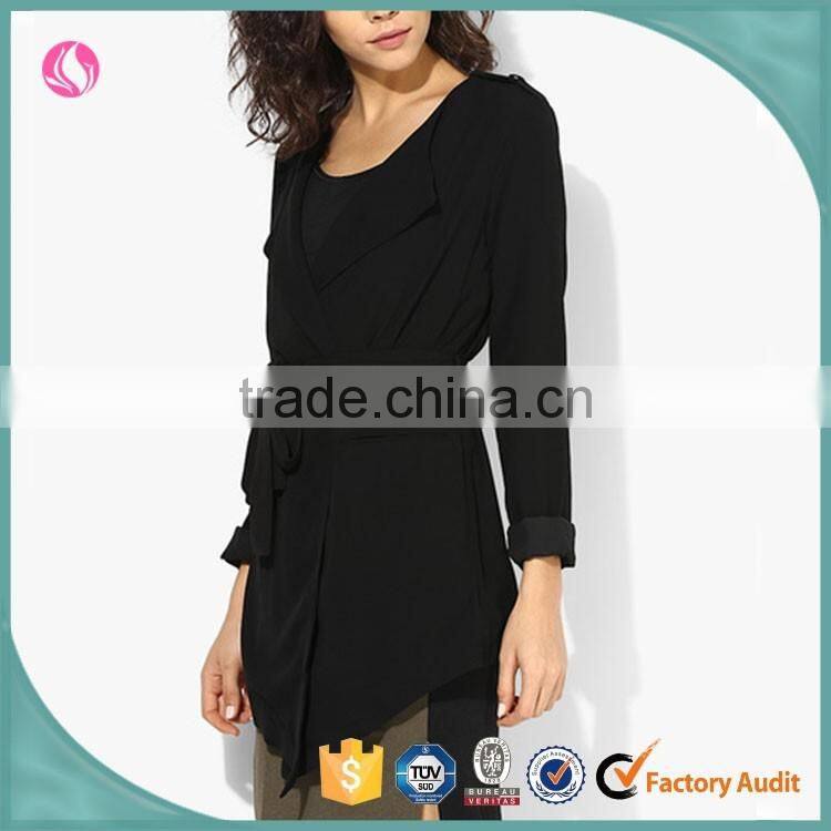 Custom Wholesale Elegant Woman Long Jacket Black Parka Women Winter Coats Latest Apparel