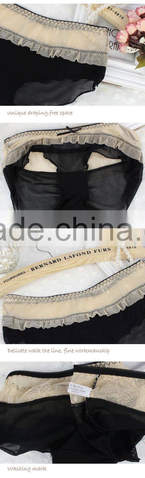 Top quality lady sexy transparent lace panty nylon knickers mature sexy black ladies panties underwear