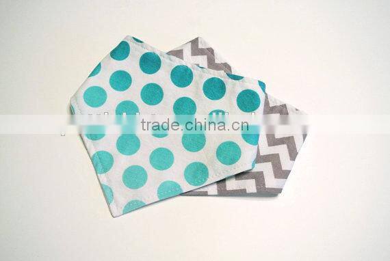 Grey and white polka dot baby bibs factory wholesale baby chevron cotton infant bibs