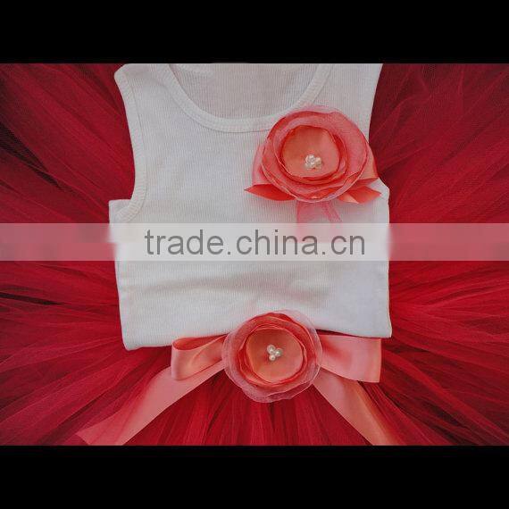 Wholesale children clothes new design fluffy skirt chiffon pettiskirts tutu red tutu skirts romantic tutu skirts