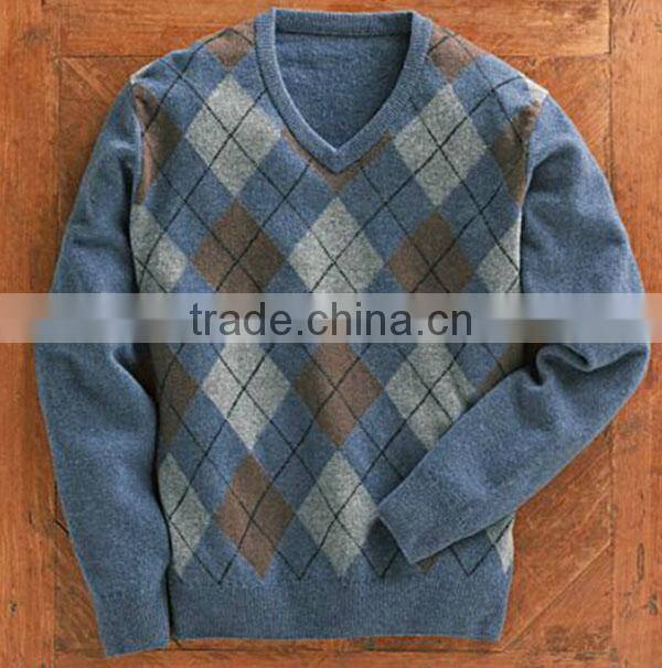 Latest Design Fancy Pullover Knitted Man Wool Sweater