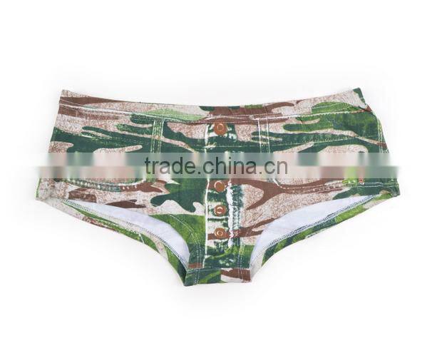 2017 OEM Manufacture 3D Print 95%COtton 5%Lycra Customized Your Own Brand Logo Elastic Band Sexy Women String Thongs Underwear