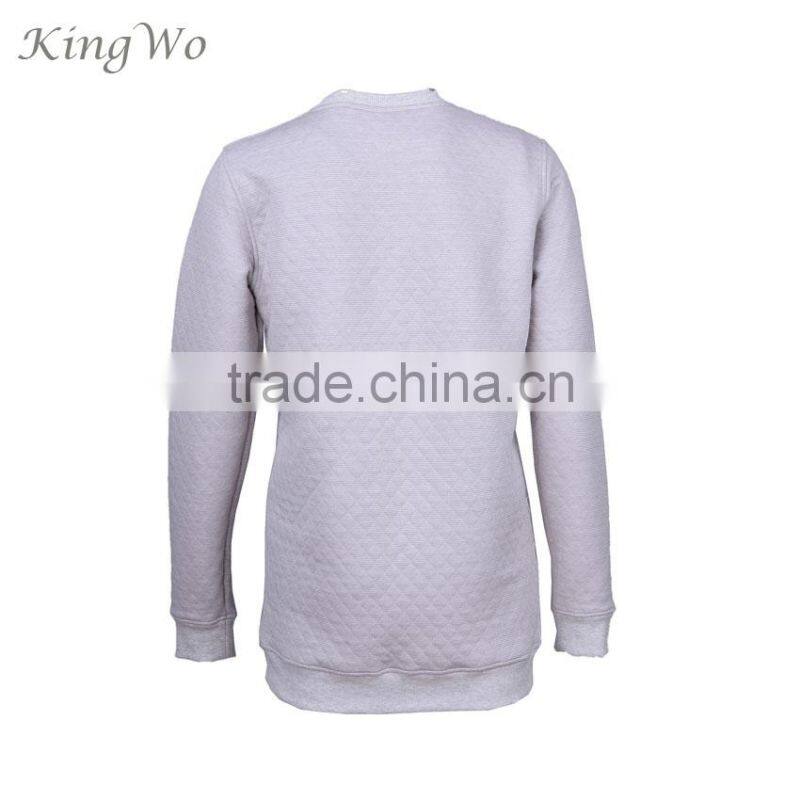 2018 spring mens cotton fleece diamond quiled crew neck jumper