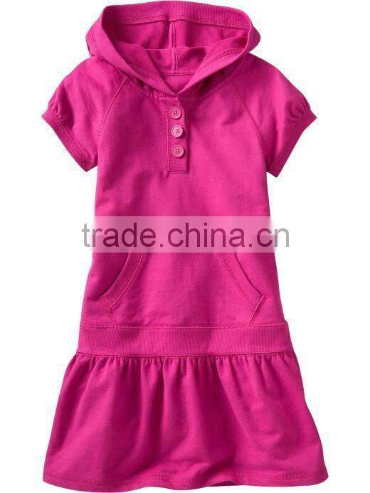 KIDS PINK HOODIE WITH STRIPE SLEEVES