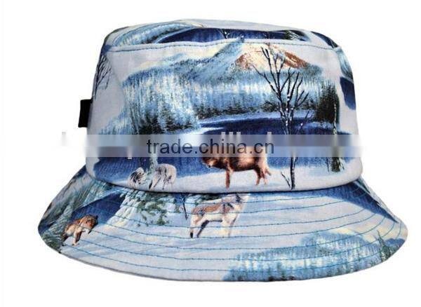 Hot sale custom tie dyed polo cotton floral print bucket hat