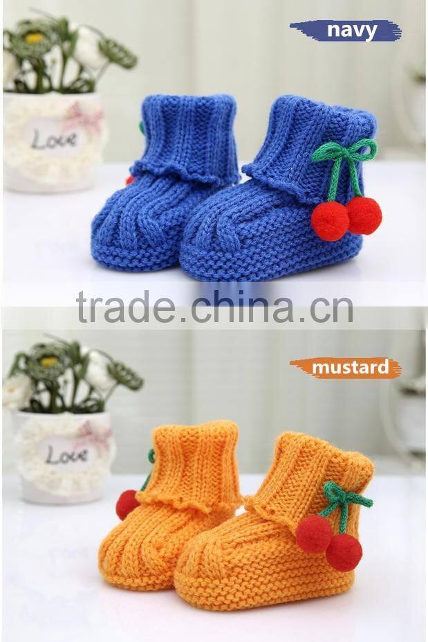 Baby infant girls cute crochet knitted crib shoes