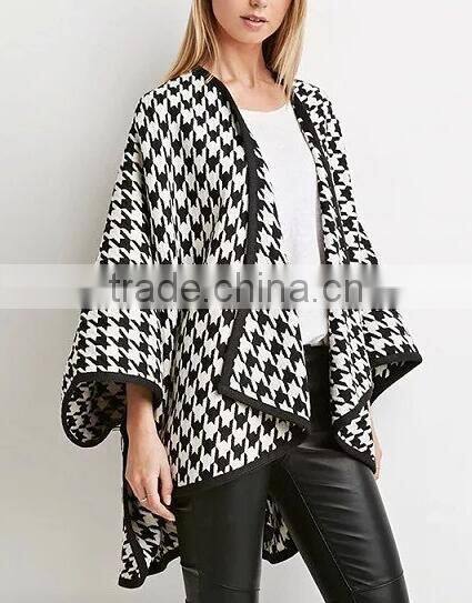 Runwaylover EY1049C wholesale new winter fashion cashmere cape poncho women duffle coat