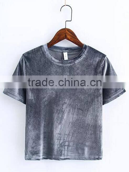 Runwaylover EY2389B Ladies Sexy 2017 Short Sleeve Crop Tops