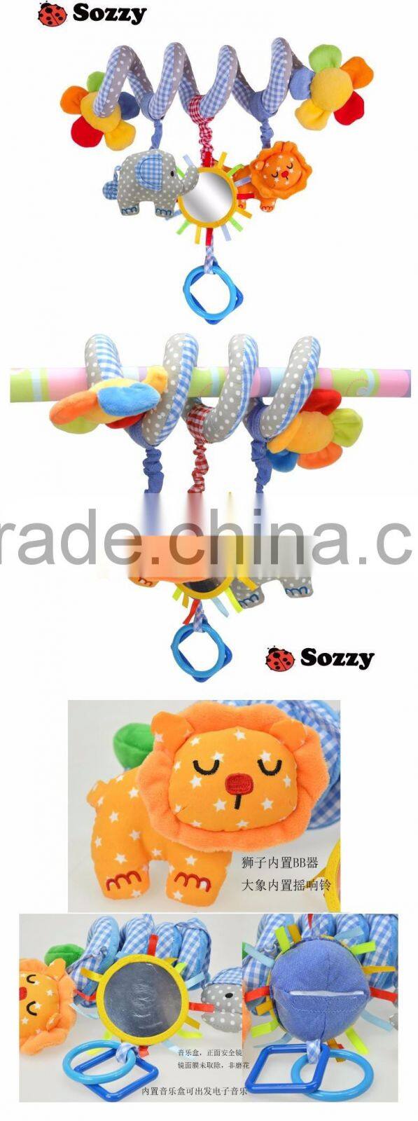 Multifunctional Hanging Animal Ornament/Baby Spiral Toy/plush bed winding toy