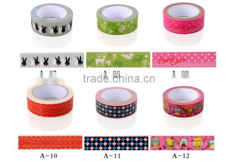 Different colors washi masking tape for scrapbooking