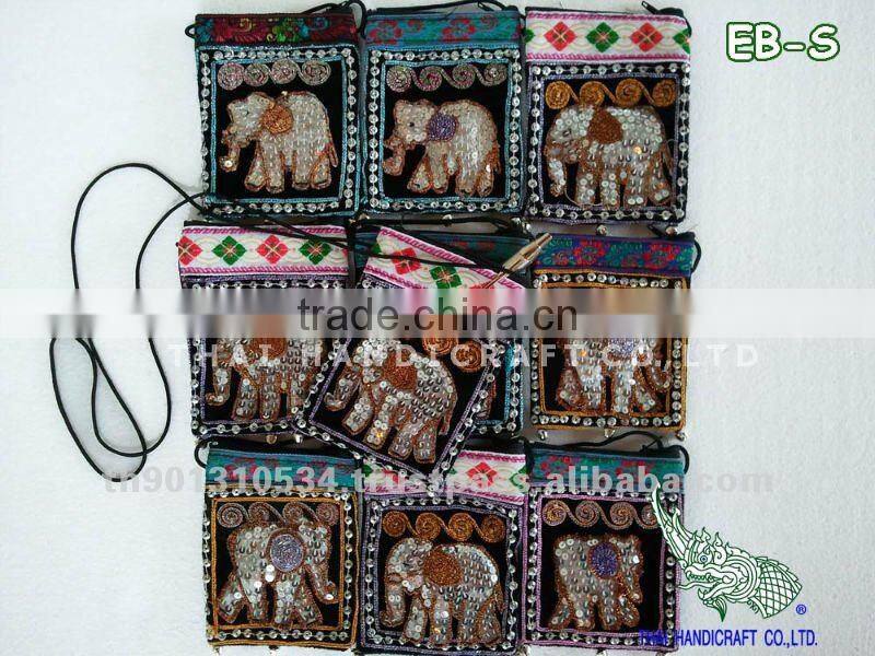 Thai Elephant Cotton HMONG Hill Tribe Shoulder Bag Cross Body Bag EB-S