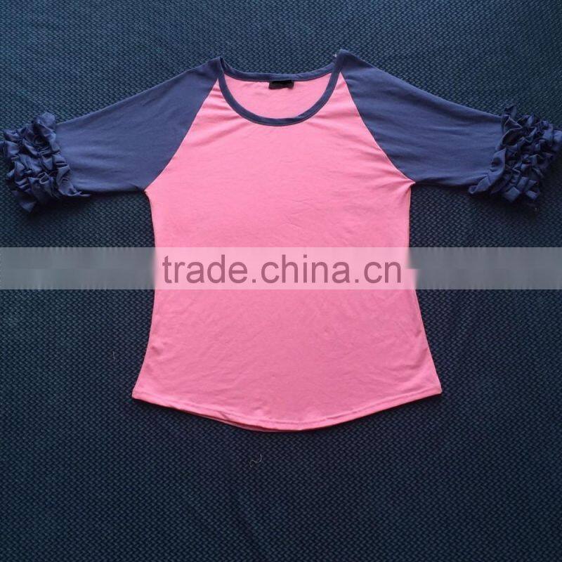 women fall clothings , women shirt , women floral raglan YW-00379