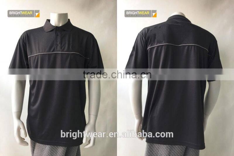 Wholesale 100% polyester plastic buttons micro mesh blank safety polo shirt