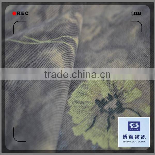 cotton pigment print fabric wide wale corduroy fabric